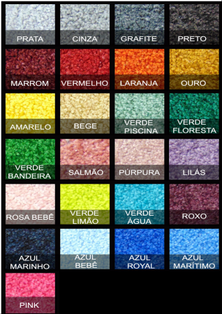 TABELA DE CORES - TAPETES DE NYLON